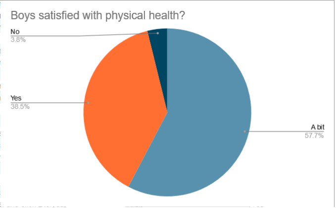 Percentage of boys satisfied with their physical health